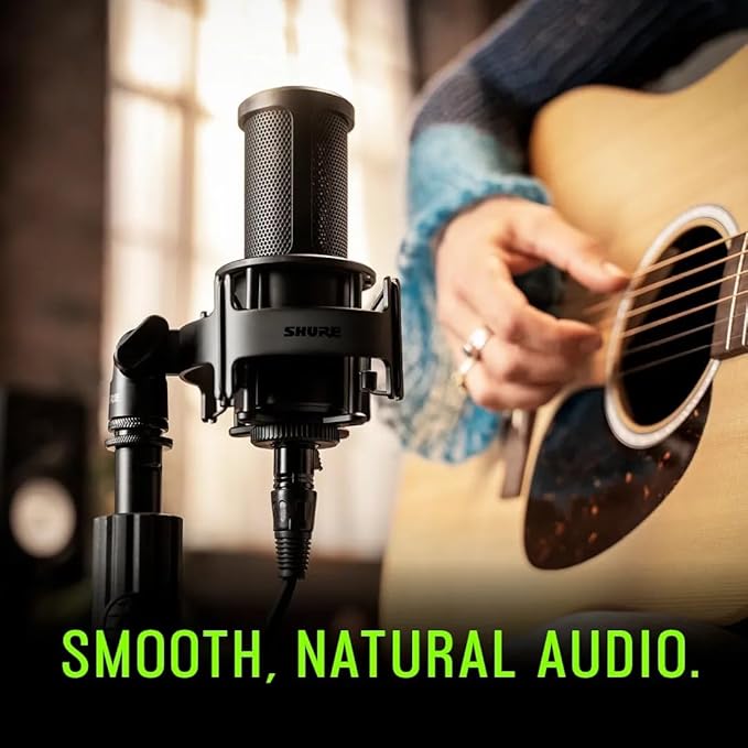 Shure SM4-K Studio Condenser Microphone – XLR Mic for Home Studio Recording Vocals &amp Instruments with Mix-Ready Sound &amp All-Metal Construction Black