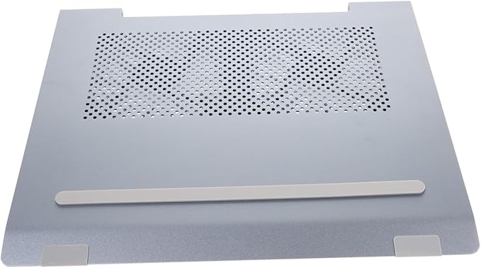 Aluminum Alloy Laptop Cooling Pad Ventilated Support Stand with Quiet USB Fan for Gaming and Office Use Under 17.3 Inch Gray