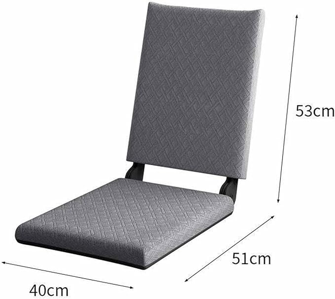 ELEFOCUS Tatami Floor Chair Portable Floor Chair with Backrest Support - Multi-Angle Adjustable Folding Sponge Upholstered Seats(Apricot43 * 41 * 37cm)