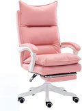 Katzowen Office Computer Chair Computer Desk Chair Computer Chair Office Chair with Backrest Ergonomic Waist Support Footrest Game Chair Gift Desk Chair Pink (Color : Pink)