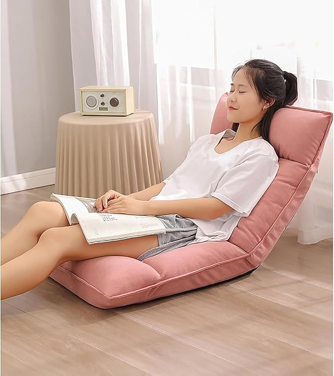 ELEFOCUS Adjustable Floor Gaming Chair for Adults - Ergonomic Lounge Seat with Back Support 5 Positions Perfect for Reading(D)