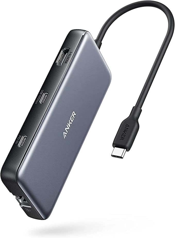 Anker USB C Hub with Ethernet 8-in-1 Multiport Ethernet Adapter with 4K 60Hz HDMI Port 85W Power Delivery 10Gbps USB C and 2 A Data Ports microSD SD Card Reader for MacBook Pro/XPS/iPad and More