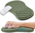Ergonomic Mouse Pad Wrist Support with Memory Foam Massage Bulge Carpal Tunnel Pain Relief Mousepad Wrist Rest for Mouse(12x8 inchOlive Green)