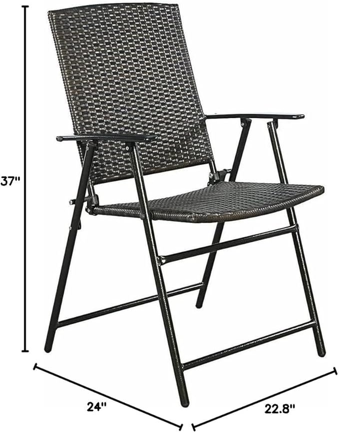 Office Chair Gaming Chair Computer Chair 4 Piece Brown Folding Chair Furniture Outdoor Indoor Camping Garden Pool