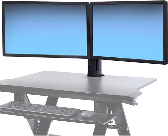 Ergotron – WorkFit Dual Monitor Kit – for 2 Monitors Up to 24 inches 6 to 14 lbs Each – Add-on for WorkFit-T WorkFit-TL WorkFit-TX and WorkFit Corner