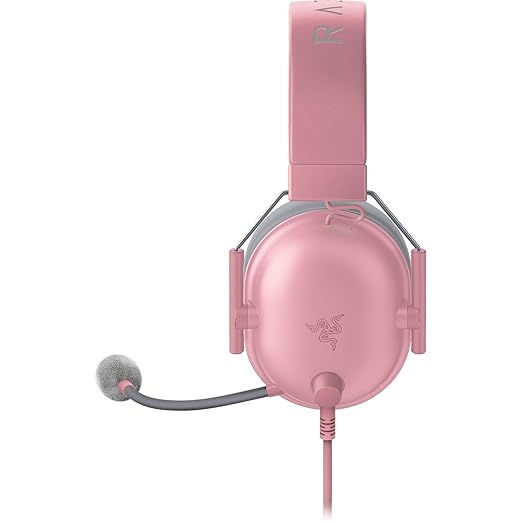 Razer BlackShark V2 X PlayStation Gaming Headset: 50mm Drivers - Cardioid Mic - Lightweight - Comfortable Noise Isolating Earcups - for PS5 Xbox Series X PC Switch via 3.5 mm Jack - Quartz Pink