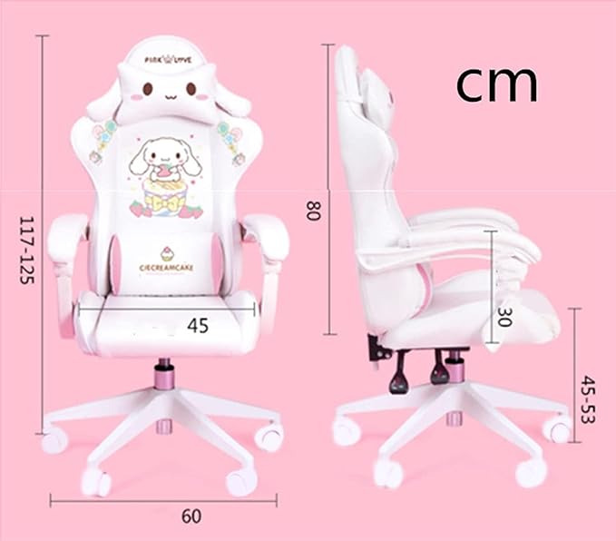 Gaming Chair Adults Gaming Chair Girls Cute Computer Leather Armchair Office Home Swivel Lifting Adjustable Chair