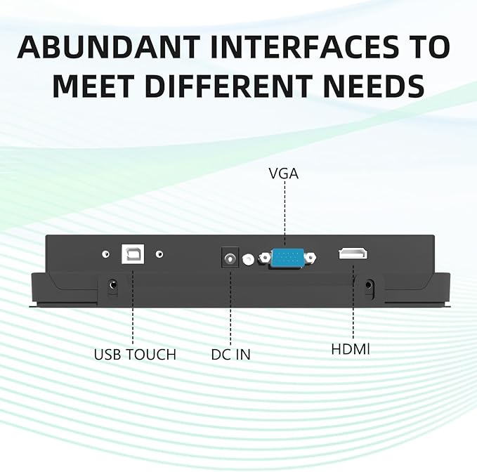 8 Inch Industrial Touch Monitors 10 Points Embedded Open Frame Monitor 1024x 600 @ 60Hz TFT LCD Suitable for kiosks ATMs Vending Machines
