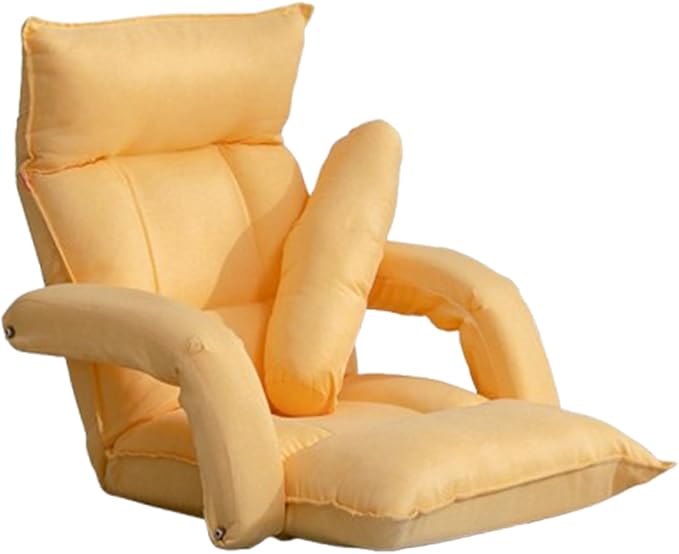 Floor Sofa Chair Video Gaming Chair with 5 Adjustable Position Padded Back Support Floor Cushioned Seat Folding Lazy Chair for Meditation Reading WatchingE
