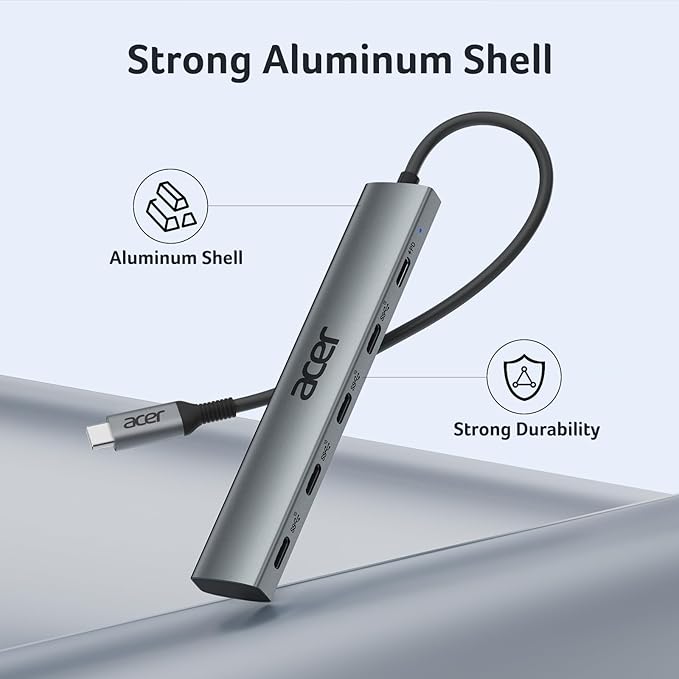 Acer 10 Gbps USB C Hub USBC Splitter with 4*USB C 3.2 and 100W PD Port Fast Transfer Type-C Multiport Adapter Compatible with MacBook Pro/M2/M1 iPad Surface Pro XPS【No Video Output】