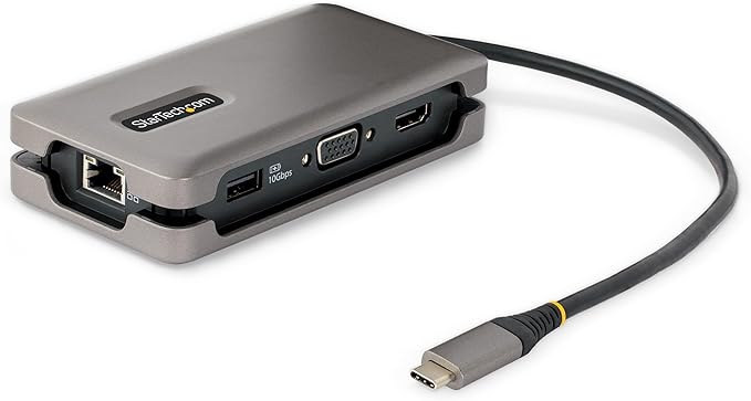 StarTech.com USB-C Docking Station for MacBook Pro M1 M2 M3 M4 and Windows 4K 60Hz HDMI or 1080p VGA Video USB 10Gbps Hub 100W Laptop Charging GbE 1ft/30cm Cable
