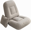Folding Floor Gaming Chair Adjustable Memory Sponge Floor Chair with Back Support Lazy Sofa for Reading Game No Assembly Required(Light Gray)
