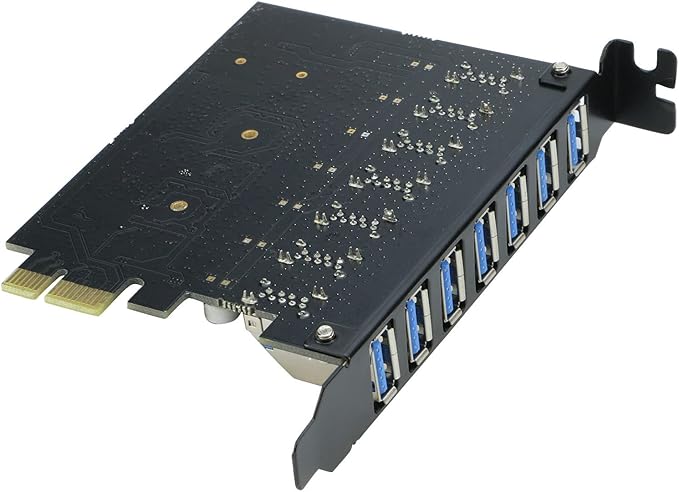 USB 3.0 PCI-e Expansion Card 7Port RIITOP PCI-e x1 to USB 3.0 HUB Adapter 5Gbps (No Power Need)