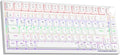 Newmen GM326 75% Percent Mechanical KeyboardWired Mini Backlit Hot Swappable Gaming Mechanical Keyboard with Knob82 Keys Anti-Ghosting Compact White Gaming Keyboards for PC Win MacRed Switch