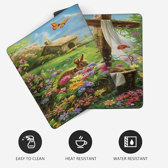 Large Easter Mouse Mat Computer Mousepad with Non-Slip Rubber Base Waterproof Mouse Pad Desktop Keyboard Pad for GamerHome School Laptop Office Accessories16x35.5inZ (212)