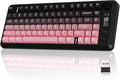 ZIYOU LANG M75 Wireless Gaming Keyboard RGB Backlit Rechargeable 2000mAh Battery Small Membrane But Mechanical Feel Keyboard with Smart Display &amp Knob PBT Gradient keycaps for PC MAC-BlackBerr