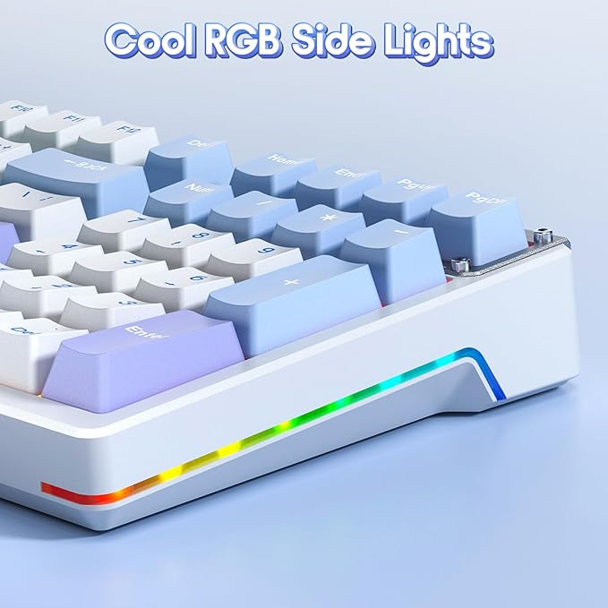 AULA Mechanical Keyboard Wireless Gaming Keyboards 99 Keys Tri-Mode BT5.0/2.4GHz/USB-C Hot Swappable Custom Creamy KeyboardRGB Backlit Computer Keyboards w/Pre-lubed Linear Switches Gasket Structure