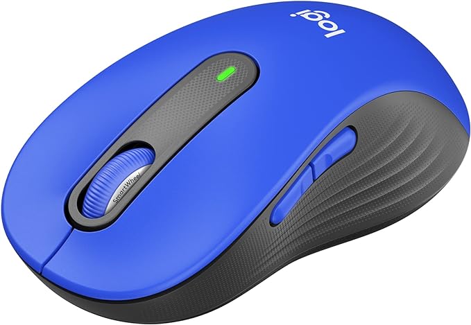 Logitech Signature M650 L Full Size Wireless Mouse - for Large Sized Hands 2-Year Battery Silent Clicks Customizable Side Buttons Bluetooth for PC/Mac/Multi-Device/Chromebook - Classic Blue