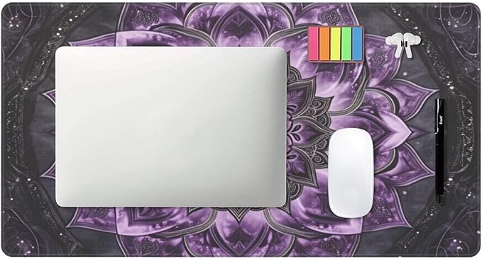 Purple Mandala Boho Floral Desk Cover MatExtended Large Mouse PadComputer Laptop Mat Desk Decor for Office Game Home 30x16 Inch