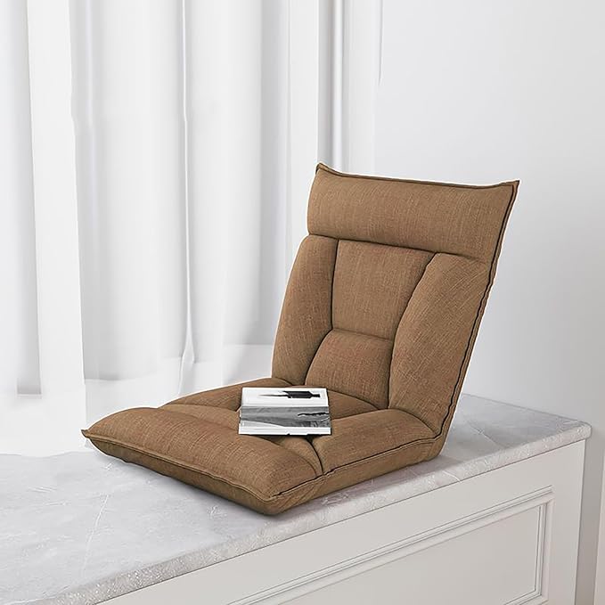 NaKeah Floor Chair 5-Position Adjustable Padded Lazy Recliner with Comfortable Back Support and Skin-Friendly Cover Great for Reading Playing Game MeditatingA