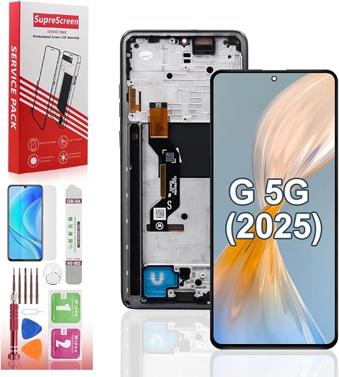 LCD for Motorola G 5G [2025 Version] Screen Replacement Moto G 5G 2025 Screen Replacement Kits with Frame XT2513V XT2513-1 XT2513-2 LCD Display digitizer Touch Screen Assembly 6.6 inch