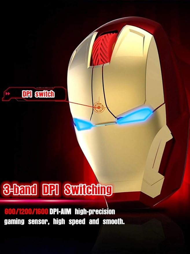 Cool Wireless Mouse 2.4 G Portable Ergonomic Optical Wireless Mouse with USB Receiver | for Notebook PC Laptop Computer MacBook | with 8G USB Flash Drive | 3 Adjustment Levels
