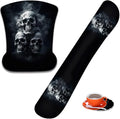 Mouse Wrist Rest and Keyboard Wrist Rest Pad+ Coaster Set Non-Slip Rubber Base Smooth Surface Ergonomic Gaming Mouse Pad for Easy Typing and Pain Relief Smoke Skull