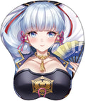 Genshin Impact Xiao Zhongli Mouse Pad with Wrist Support Comfort Silica Gel Wrist Rest Support Mat Mice 3D Mouse Pad Non-Slip PU Base for Computer (Kamizato Ayaka)