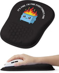 Funny Dumpster on Fire Ergonomic Mouse Pad for Carpal Tunnel Pain Relief 65% Usable Mouse Area Memory Foam Concave Wrist Rest for for Office PC Gaming
