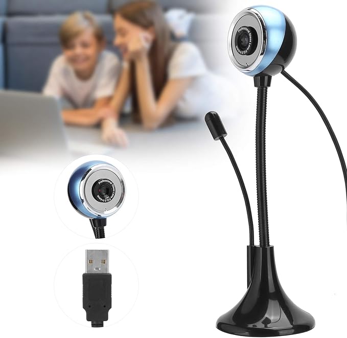 VBESTLIFE High Definition mini Webcam USB rotatable Micro Webcam HD PC Camera with Microphone rotated 360 Degrees Computer Accessories for PC Laptop