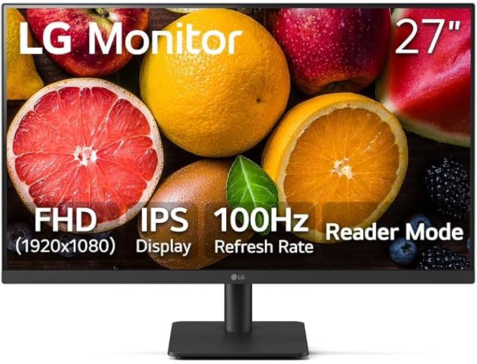 LG 27 IPS FHD (1920x1080) Computer Monitor 100Hz Refresh Rate 5ms Response Time Black Stabilizer Crosshair and Dynamic Action Sync HDMI Black - 27MS540W-B (Renewed)