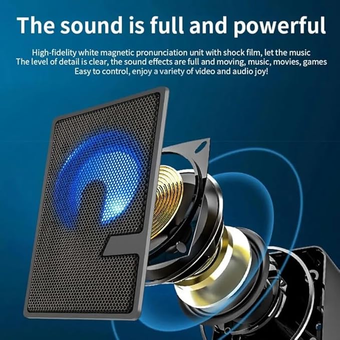 Computer Speaker Surround Sound System Speakers Gaming Deep Bass Wired for Laptop PC Theater TV