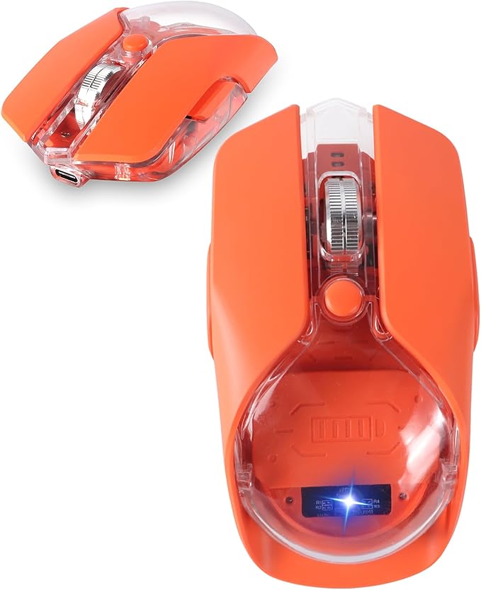 Wireless Mouse-3 Modes: 2.4G Bluetooth &amp USB-C Wired Silent RGB Type-C RechargeableBattery Display Magnetic Shell Ideal for Gaming &amp Office Use Compatible with Laptops &amp MacBooks (