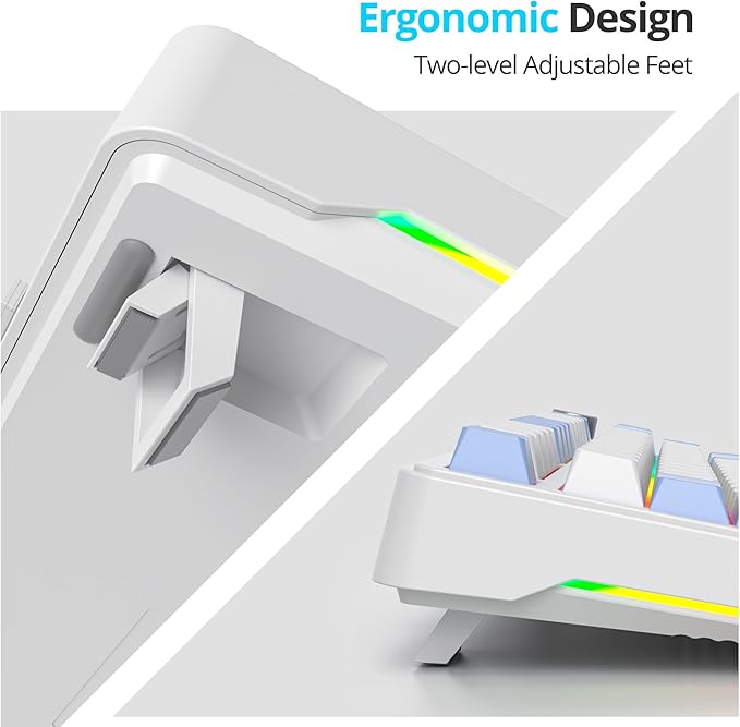 Fogruaden M75 Wireless Creamy 75% Mechanical Gaming Keyboard Hot Swappable Custom RGB Backlit Gasket Pre-lubed Linear White Switches Bluetooth/2.4GHz/USB-C Five-Layer Pad&ampKnob