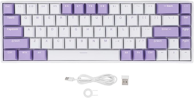 Vikye Mechanical Gaming Keyboard 3 - Modes 68 Keys Hot Swappable Keyboard with RGB Backlight for Laptop PC BT / 2.4GHz / Type - C