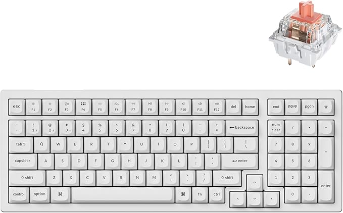 Keychron K4 Pro QMK/VIA Custom Wireless Mechanical Keyboard Programmable Hot-swappable 100 Keys RGB Backlight Wired Gaming Keyboard with K Pro Silent Red Switches for Mac/Windows/Linux