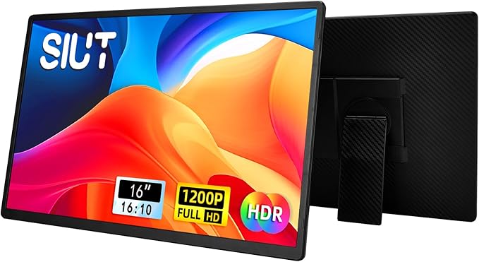 Laptop Screen Extender Monitor - Dual 16 inch IPS FHD 1200P Extended Monitors for 13-17 Laptops Type-C/HDMI/USB-A Compatible with Windows Mac Travel Work