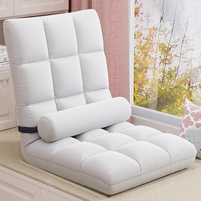 BTZHY Floor Chair Floor Chair with Backrest Foldable Padded Teens Adults Lazy Sofa Meditation Chair Window Chair Floor Chair Gaming Floor Chair Foldable for Living Room (/GrayC)
