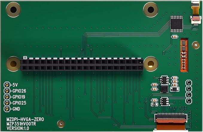 3.51 Inch Touchscreen for Raspberry Pi Zero 2W / 2WH / W/Zero - 320x480 DPI LCD Display 4-Wire Resistive Touch 60Hz Refresh GPIO Direct Connect (No Pi Board Included)