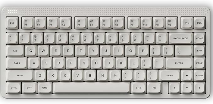 nuphy Node75 Wireless Mechanical Keyboard 75% Hot Swappable Custom Keyboard 82 Keys Computer Gaming Keyboards Supports Touch Gestures PBT Keycaps RGB Backlit Bluetooth/2.4GHz/USB-C