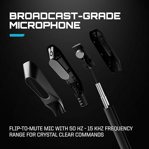 RIG R5 Spear PRO HS Wired Gaming Headset Officially Licensed for PlayStation PS5 PS4 PC - 40mm Graphene Drivers Tempest 3D Audio Flip-to-Mute Mic Memory Foam Cushions 3.5mm -Black