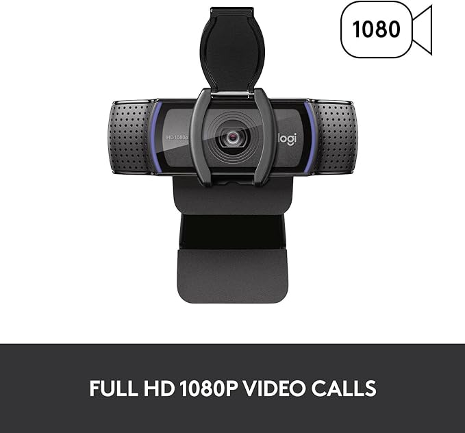 Logitech Webcam HD Pro C920S 1080p USB 960-001252 (1080p USB Include Cover to Lens)