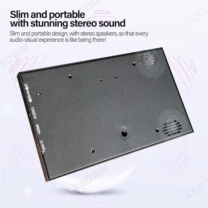 7 inch mini Small Monitor HD IPS 1024x600 LCD Screen 7inch USB C Portable Monitors External Display for Phone Laptop PC Build in Speakers (P70D)