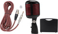 Vintage Retro Old School Microphone Dynamic Microphone Retro Cardioid Pickup Angle Adjustable Mic for Stage Performance KTV (Black)