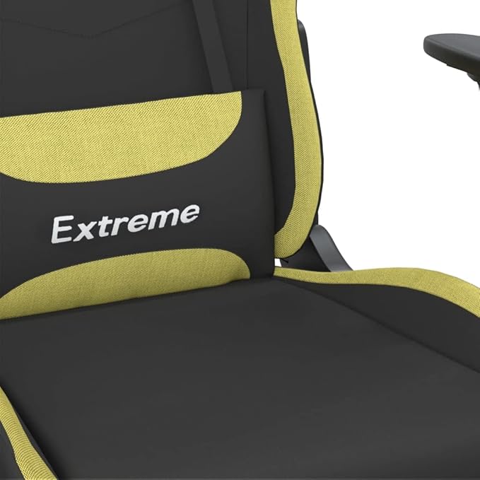 Gaming Office Chair PC Chair with Footrest FabricHeight Adjustable Game Chair with 365°-Swivel Seat and Headrest and for Office or Gaming(Black&ampLight Green)