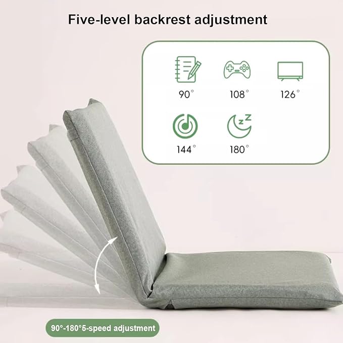 BTZHY Floor Chair Floor Chair Meditation Floor Chair Lazy Sofa Chair with Back Support Portable Floor Chair Ergonomic Lounger Sofa for Seating Gaming Reading TV WatchingKhakiS