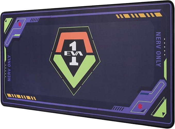 Gaming Mouse Pad 35.4x15.7 | Neon Genesis Evangelion - EVA Unit - 01 &amp NERV Iconic Design | Anti - Slip Base &amp Stitched Reinforced Edges for Gaming &amp Office
