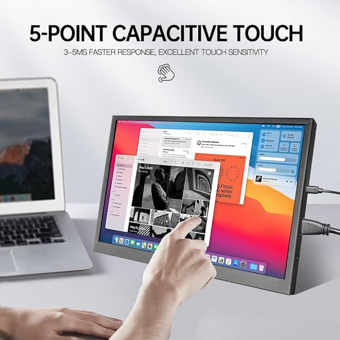 10 inch Monitor Touchscreen Small HDMI Portable Display 1024x600 IPS Computer 10.1 inch Secondary Screen mini Monitors for Windows Mac Laptop PC
