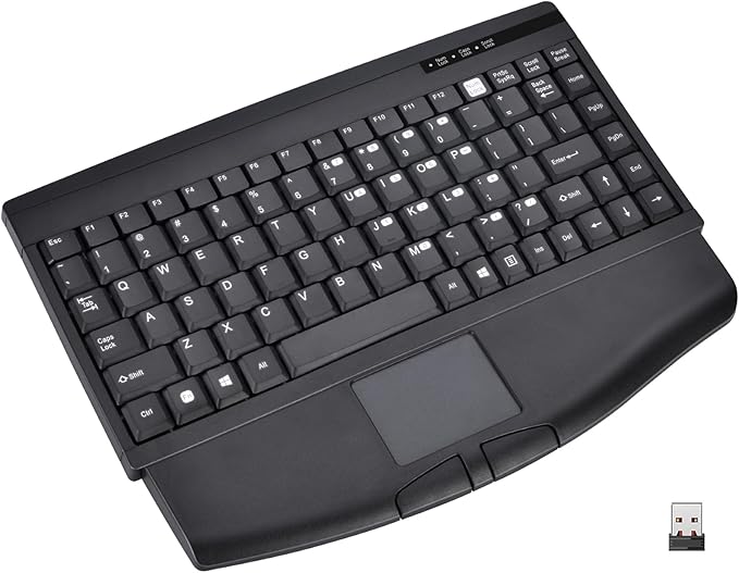 MCSaite MC-8044RF 2.4G Wireless and Bluetooth Touch Keyboard Multi-Device with Easy Media Control and Build-in Touchpad Keyboard for PC Mac Android Tv Box Remote Controller TV-Connected Computer