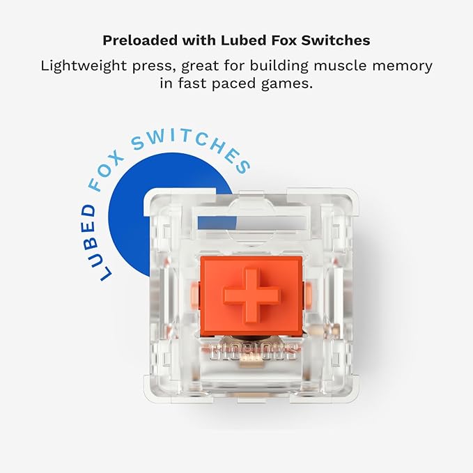 GLORIOUS GMMK 2 Small Gaming Keyboard Base- Barebones Kit- TKL Hot Swappable DIY White Mechanical Keyboard - Wired RGB Backlit- PC Setup Accessories- 65% White